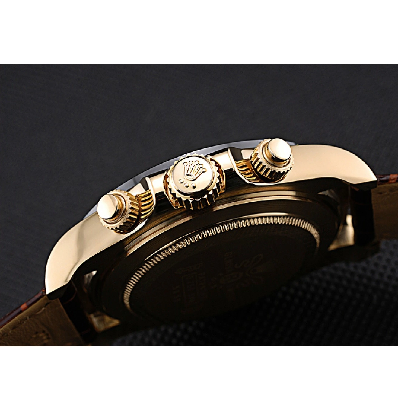Best AAA Replica Sites Rolex Daytona Case Brown Cosmograph 622633 Dial Bracelet Gold White Leather 0629